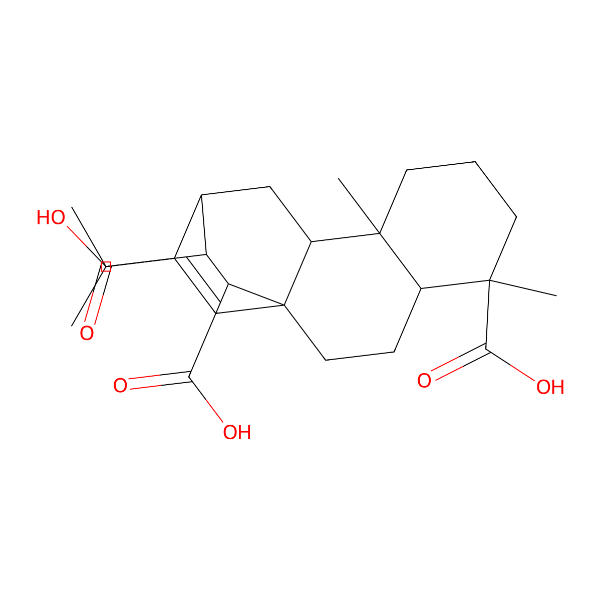 4,4a,4b,5,6,7,8,8a,9,10-decahydro-4b,8-dimethyl-2-(1-methylethyl)-3H-3,10a-ethanophenanthrene-8,11,12-tricarboxylic acid molecular structure, CAS 730960-98-2