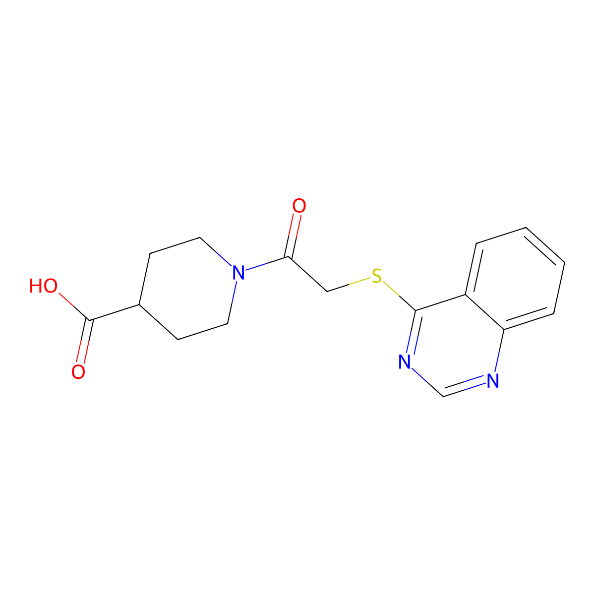 1-[2-(Quinazolin-4-ylsulfanyl)acetyl]piperidine-4-carboxylic acid molecular structure, CAS 730965-97-6
