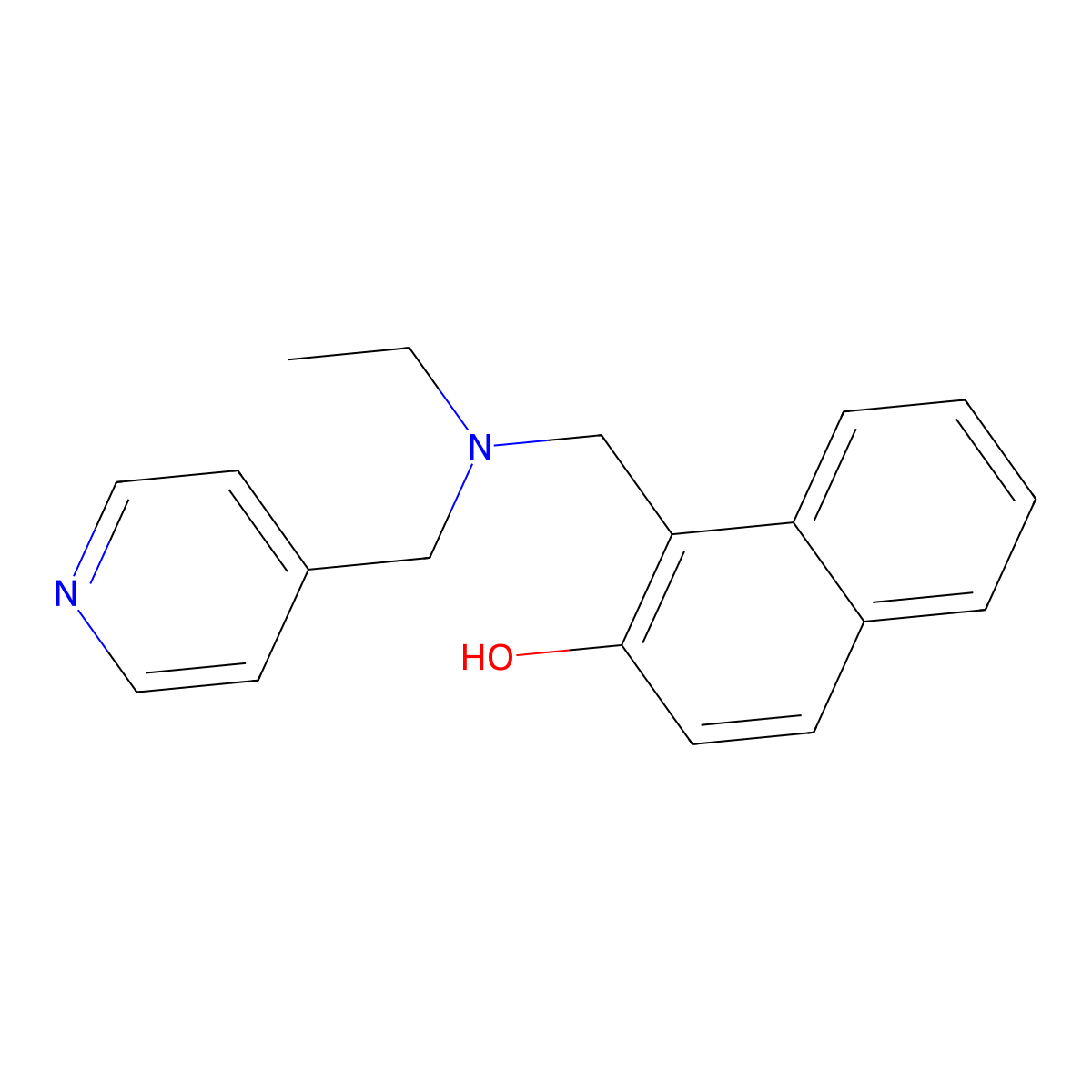 1-[[Ethyl(pyridin-4-ylmethyl)amino]methyl]naphthalen-2-ol molecular structure, CAS 730969-31-0