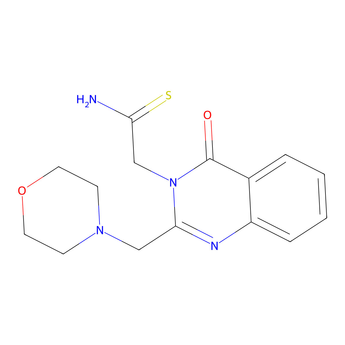 2-{2-[(Morpholin-4-yl)methyl]-4-oxo-3,4-dihydroquinazolin-3-yl}ethanethioamide molecular structure, CAS 730972-75-5