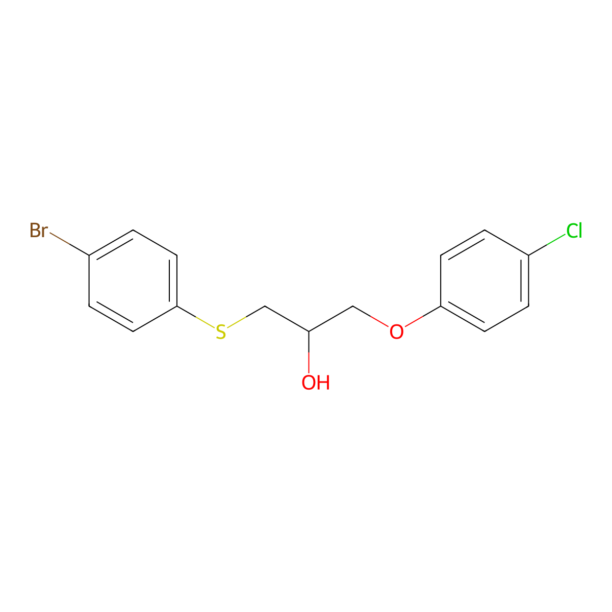 1-[(4-Bromophenyl)sulfanyl]-3-(4-chlorophenoxy)propan-2-ol molecular structure, CAS 730972-87-9