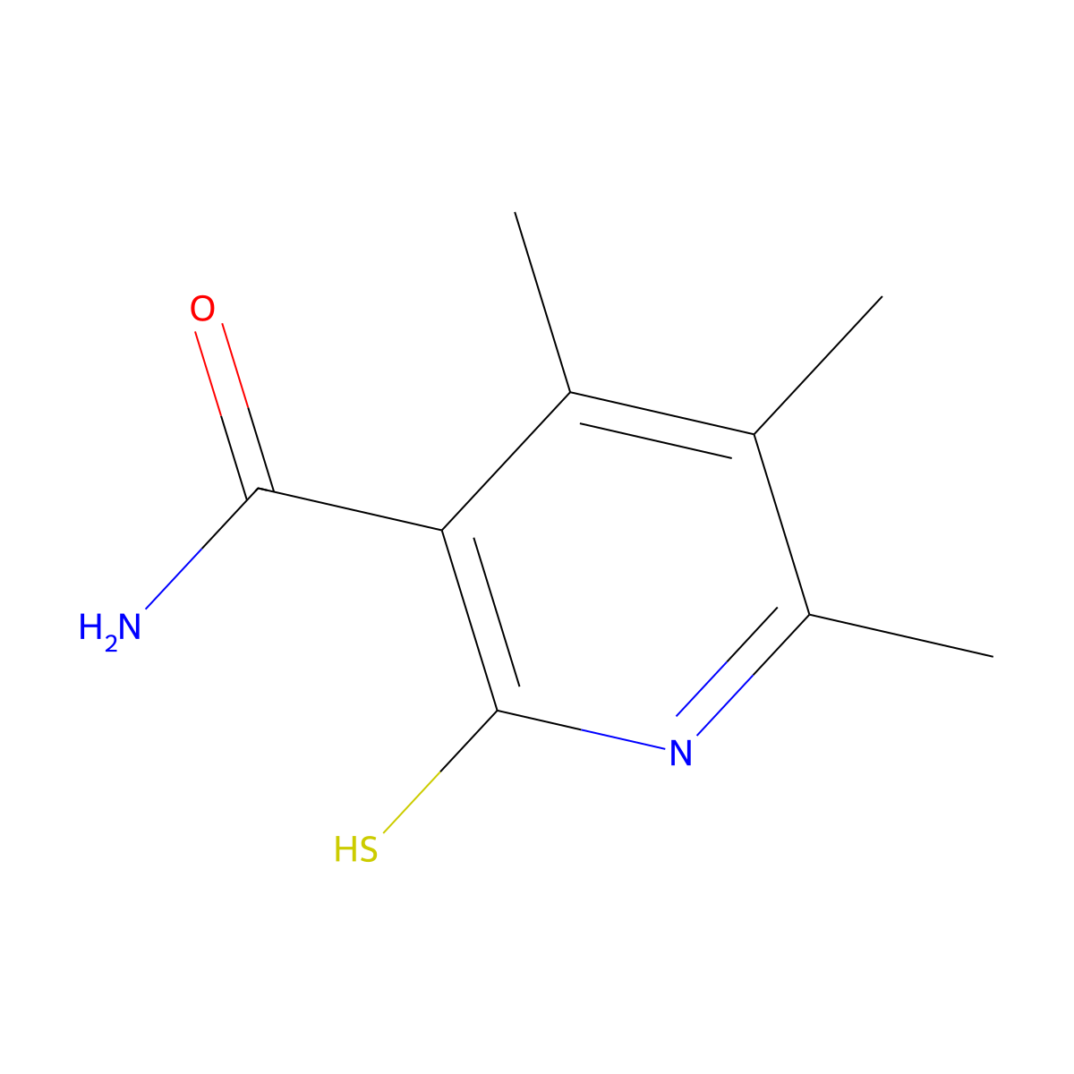 4,5,6-Trimethyl-2-sulfanylpyridine-3-carboxamide molecular structure, CAS 730973-42-9