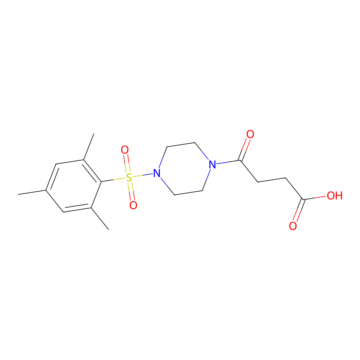 4-Oxo-4-[4-(2,4,6-trimethylbenzenesulfonyl)piperazin-1-yl]butanoic acid molecular structure, CAS 730973-44-1