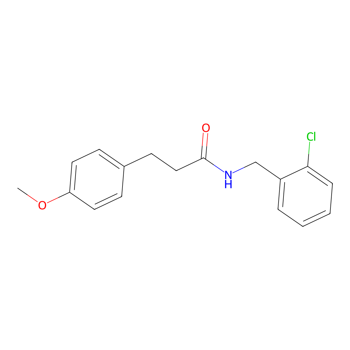N-(2-chlorobenzyl)-3-(4-methoxyphenyl)propanamide molecular structure, CAS 730976-01-9