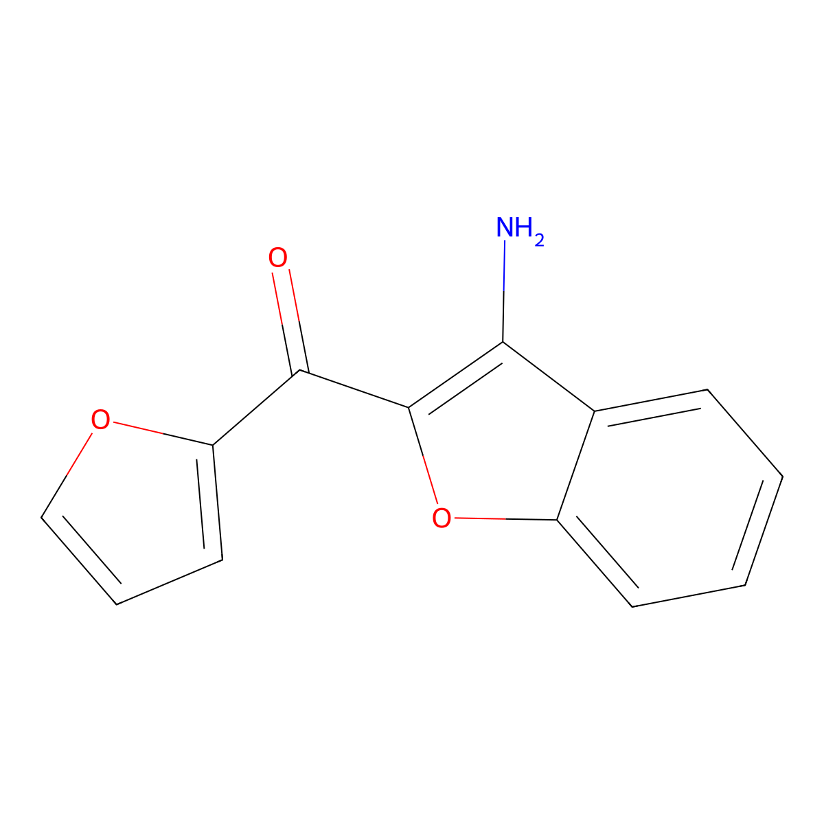 (3-Amino-1-benzofuran-2-yl)(2-furyl)methanone molecular structure, CAS 730976-42-8