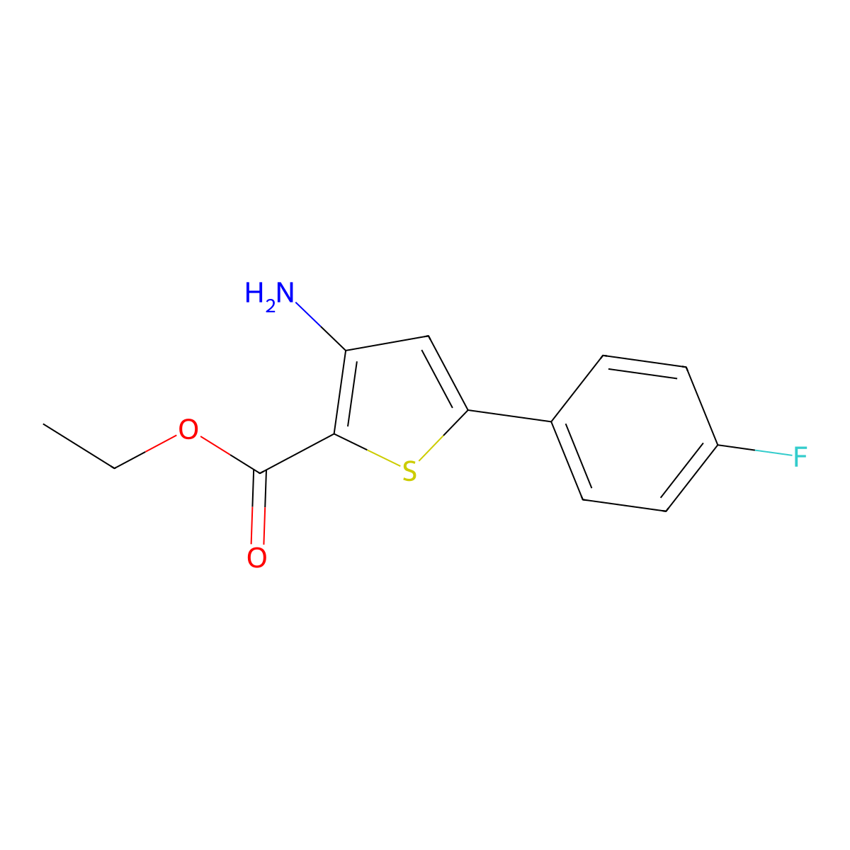 Ethyl 3-amino-5-(4-fluorophenyl)thiophene-2-carboxylate molecular structure, CAS 730976-48-4
