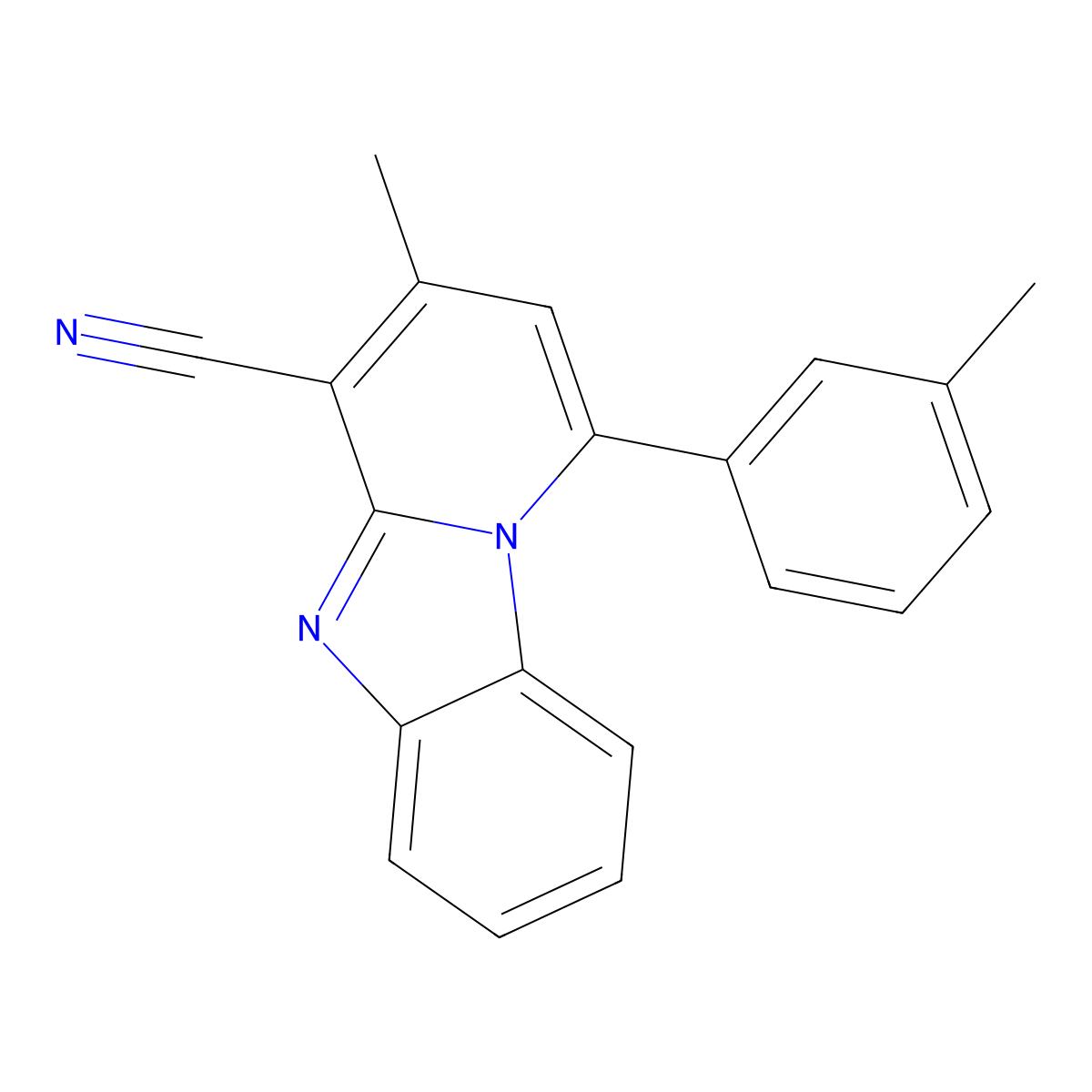 3-Methyl-1-(3-methylphenyl)pyrido[1,2-a]benzimidazole-4-carbonitrile molecular structure, CAS 730976-50-8