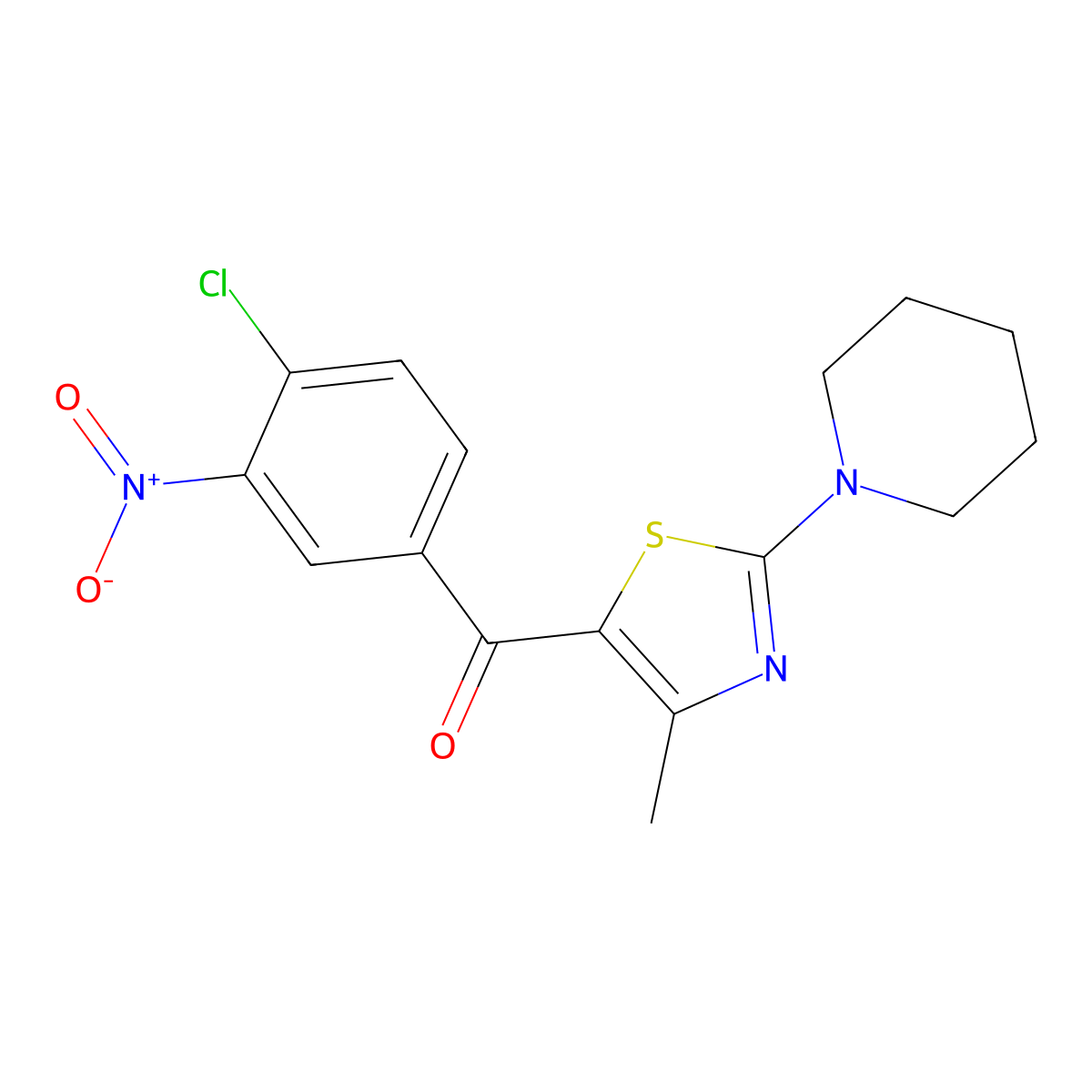 1-[5-(4-Chloro-3-nitrobenzoyl)-4-methyl-1,3-thiazol-2-yl]piperidine molecular structure, CAS 730976-51-9