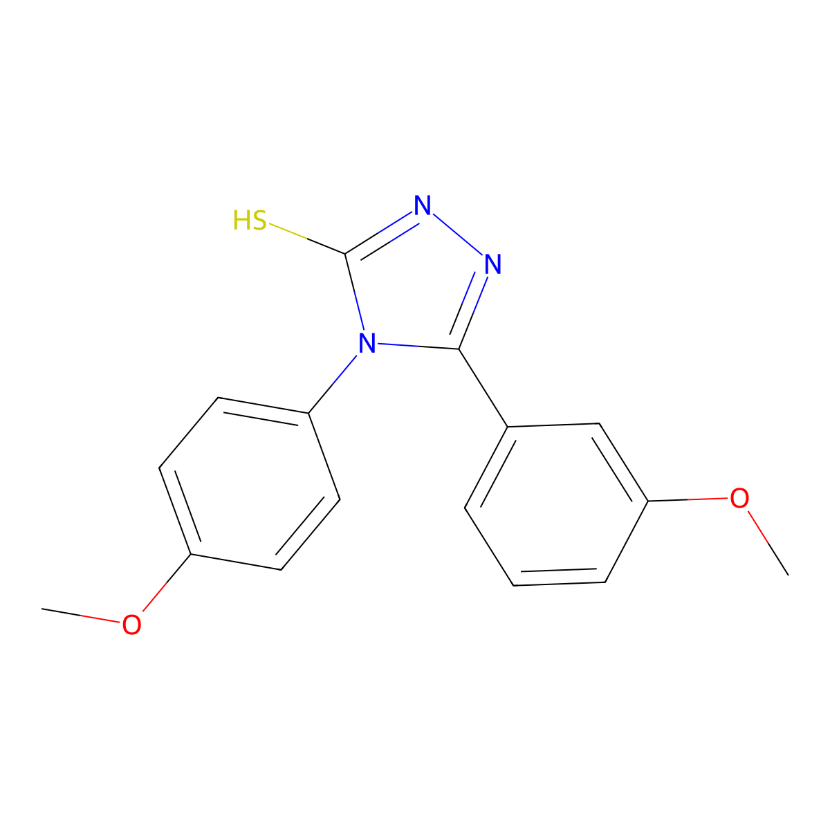 5-(3-methoxyphenyl)-4-(4-methoxyphenyl)-4H-1,2,4-triazole-3-thiol molecular structure, CAS 730976-57-5