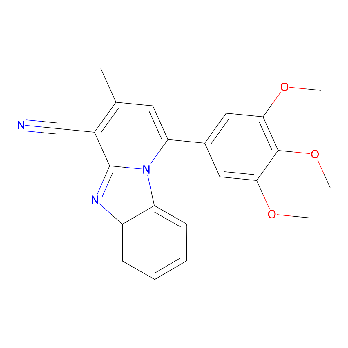 3-Methyl-1-(3,4,5-trimethoxyphenyl)pyrido[1,2-a]benzimidazole-4-carbonitrile molecular structure, CAS 730976-61-1