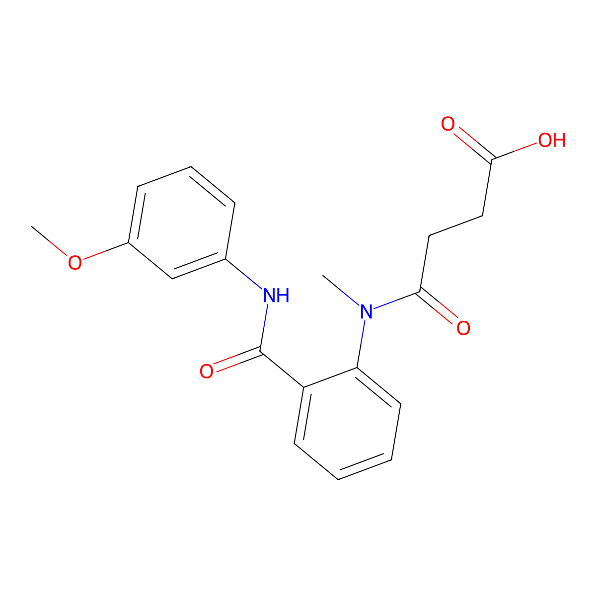 3-({2-[(3-Methoxyphenyl)carbamoyl]phenyl}(methyl)carbamoyl)propanoic acid molecular structure, CAS 730976-62-2