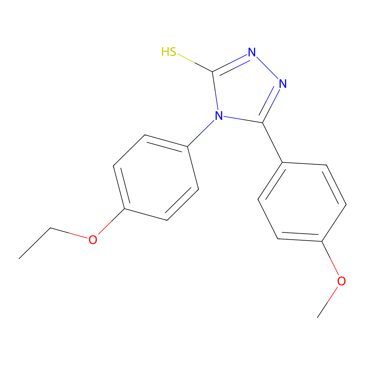 4-(4-ethoxyphenyl)-5-(4-methoxyphenyl)-4H-1,2,4-triazole-3-thiol molecular structure, CAS 730976-66-6