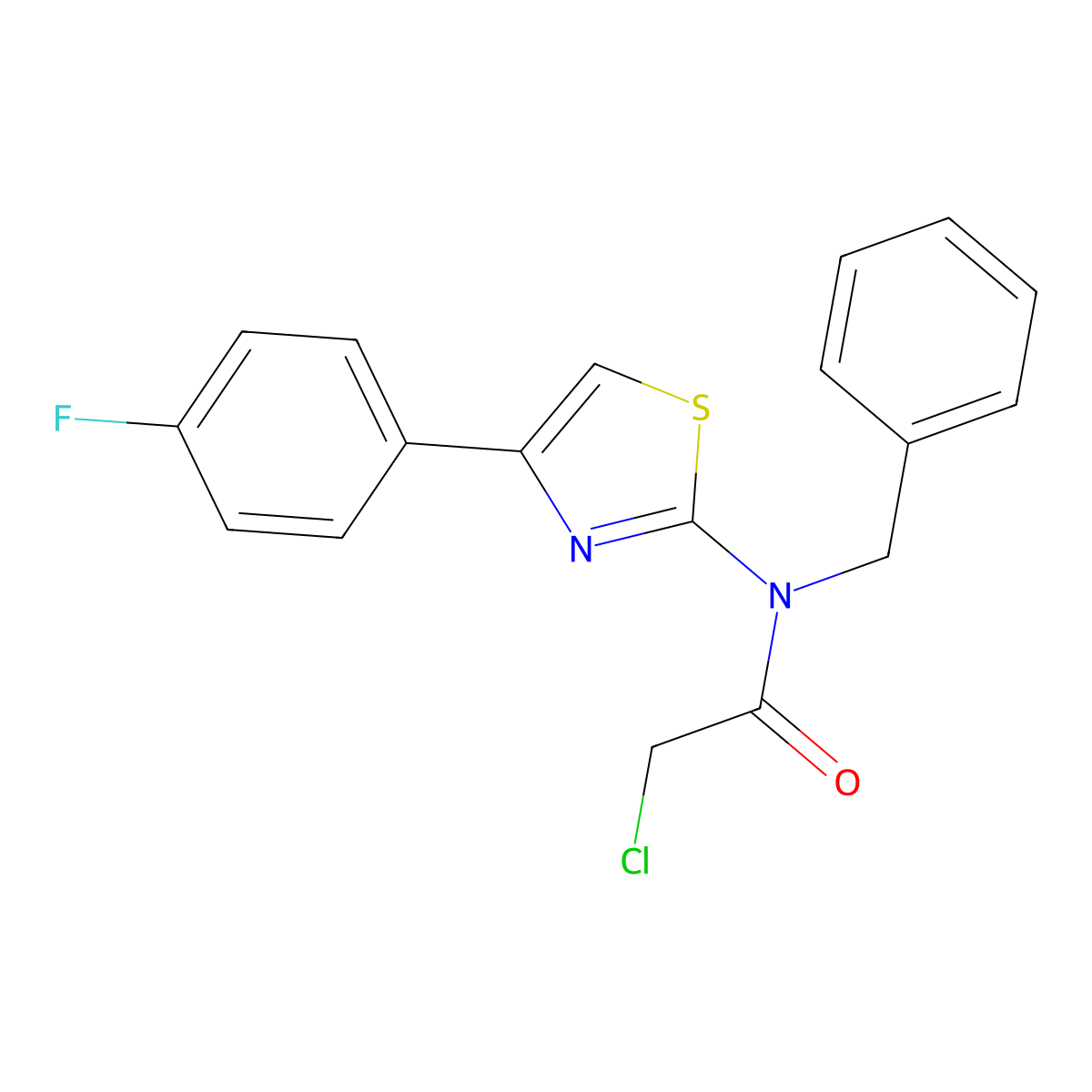 N-benzyl-2-chloro-N-(4-(4-fluorophenyl)-1,3-thiazol-2-yl)acetamide molecular structure, CAS 730976-67-7