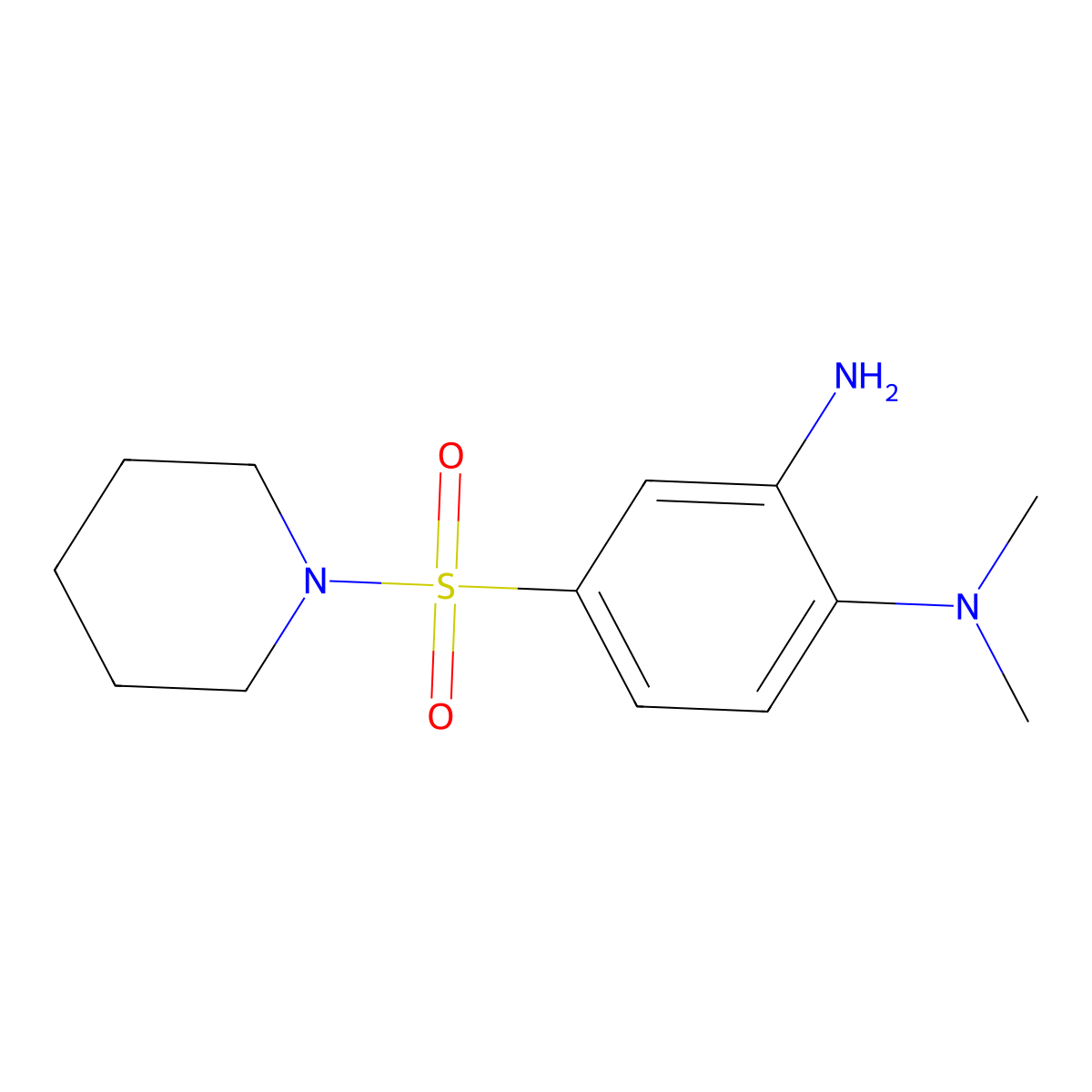 2-(Dimethylamino)-5-(piperidylsulfonyl)phenylamine molecular structure, CAS 730976-69-9