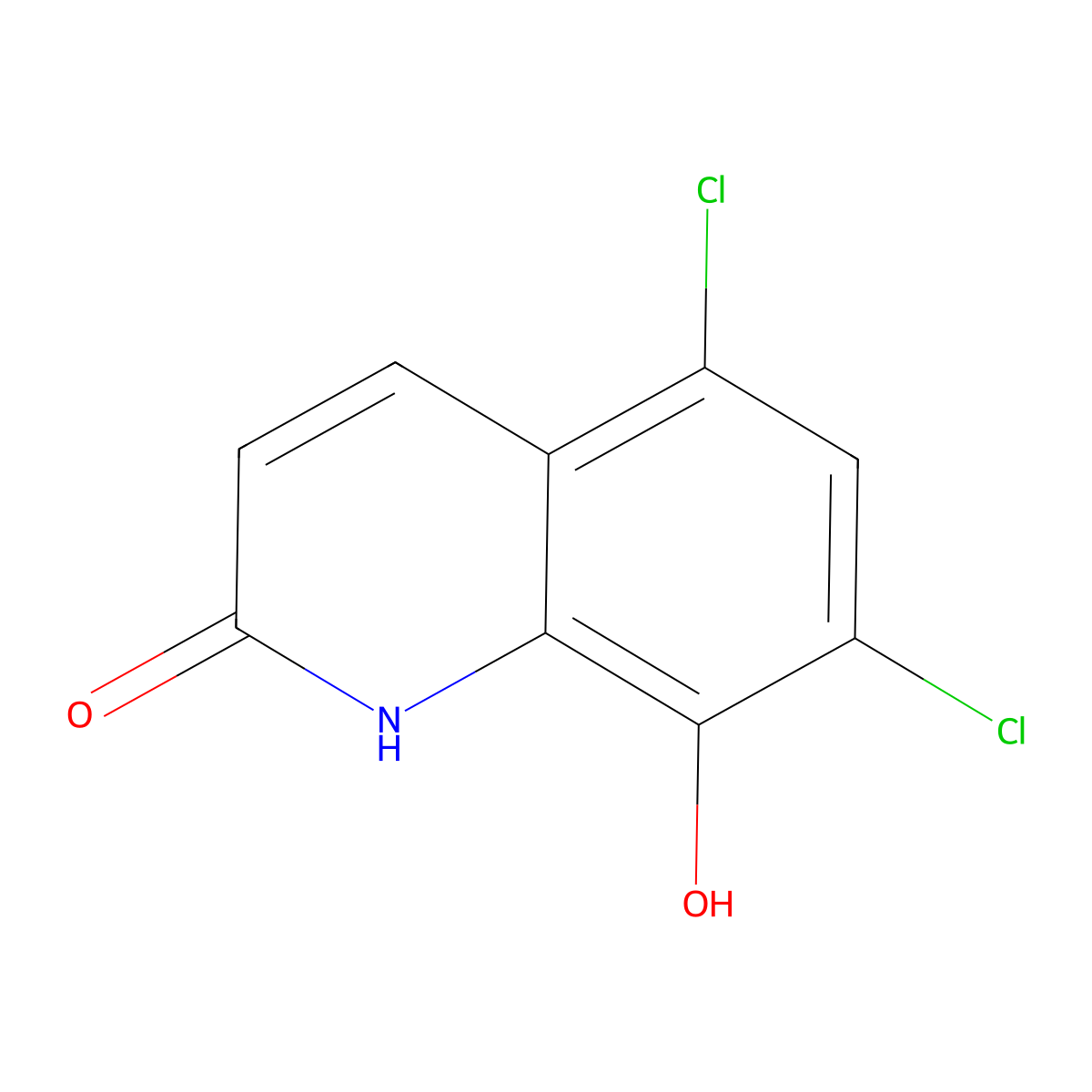 5,7-Dichloro-8-hydroxy-2(1h)-quinolinone molecular structure, CAS 73098-36-9