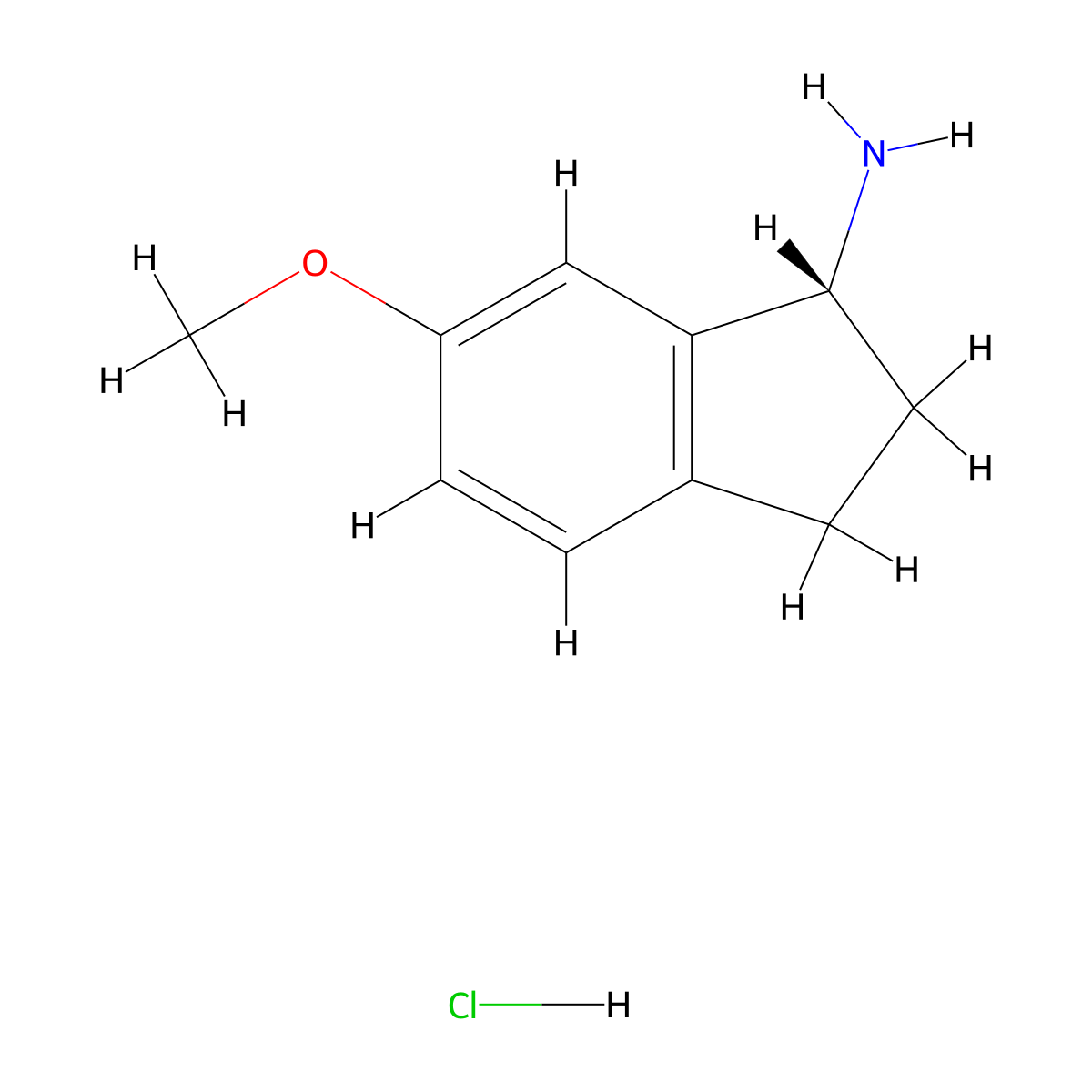(R)-6-Methoxy-2,3-dihydro-1H-inden-1-amine hydrochloride molecular structure, CAS 730980-51-5