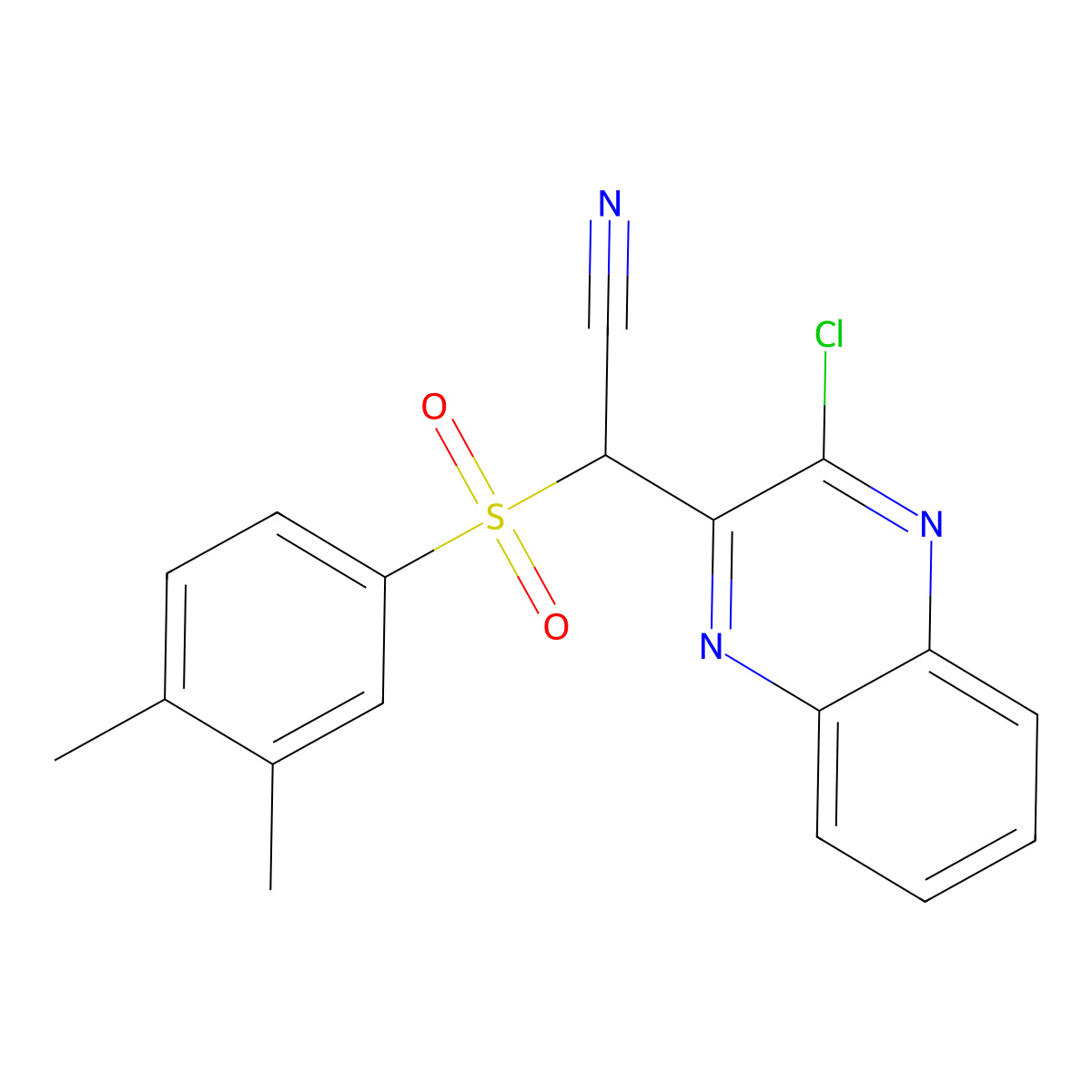2-(3-Chloroquinoxalin-2-yl)-2-(3,4-dimethylbenzenesulfonyl)acetonitrile molecular structure, CAS 730981-89-2
