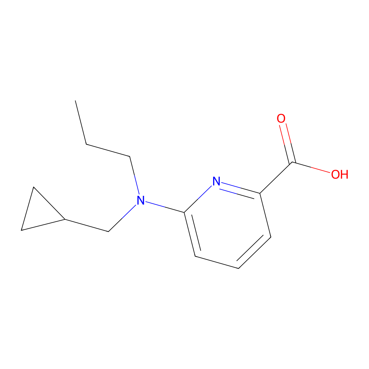 6-((Cyclopropylmethyl)(propyl)amino)picolinic acid molecular structure, CAS 730982-05-5