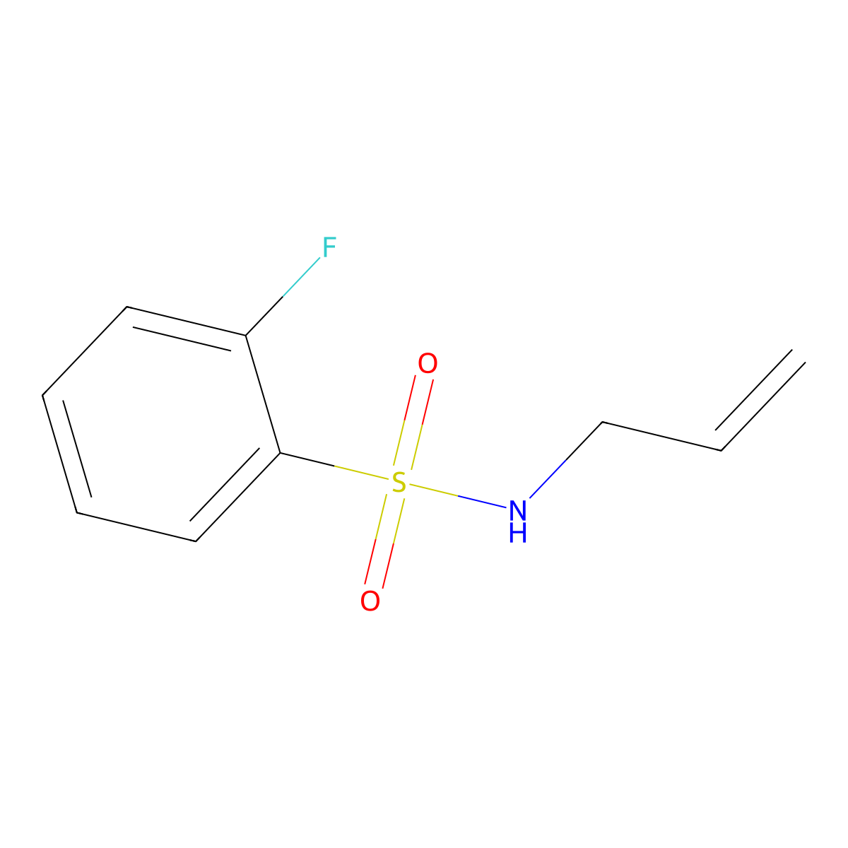 2-fluoro-N-(prop-2-en-1-yl)benzene-1-sulfonamide molecular structure, CAS 730986-28-4