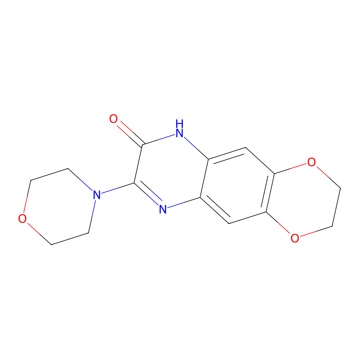 8-(morpholin-4-yl)-2H,3H-[1,4]dioxino[2,3-g]quinoxalin-7-ol molecular structure, CAS 730986-31-9