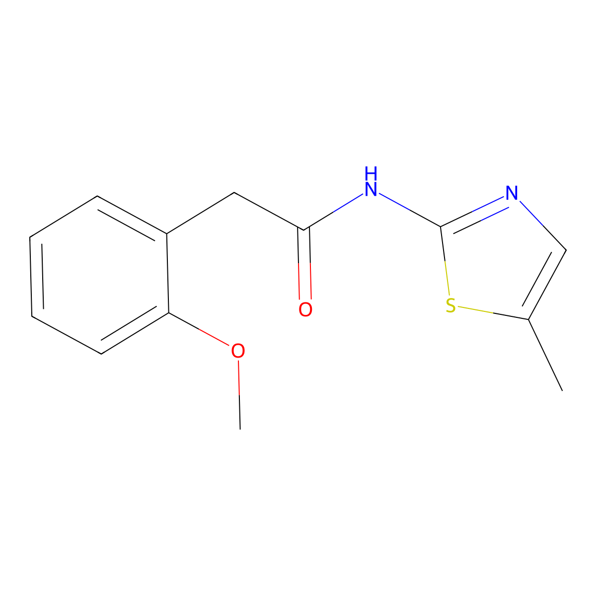 2-(2-methoxyphenyl)-N-(5-methyl-1,3-thiazol-2-yl)acetamide molecular structure, CAS 730986-80-8