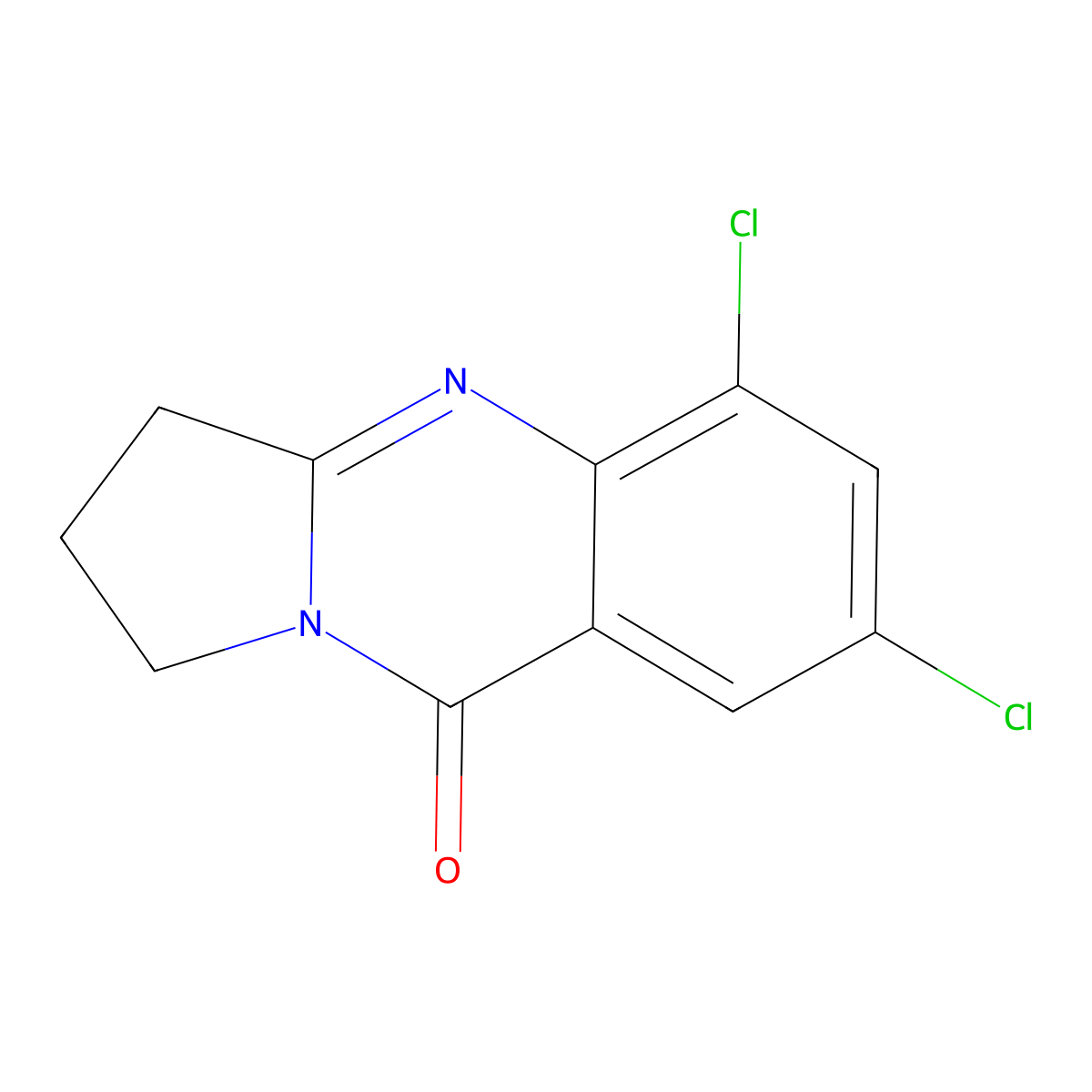 5,7-dichloro-1H,2H,3H,9H-pyrrolo[2,1-b]quinazolin-9-one molecular structure, CAS 730992-38-8