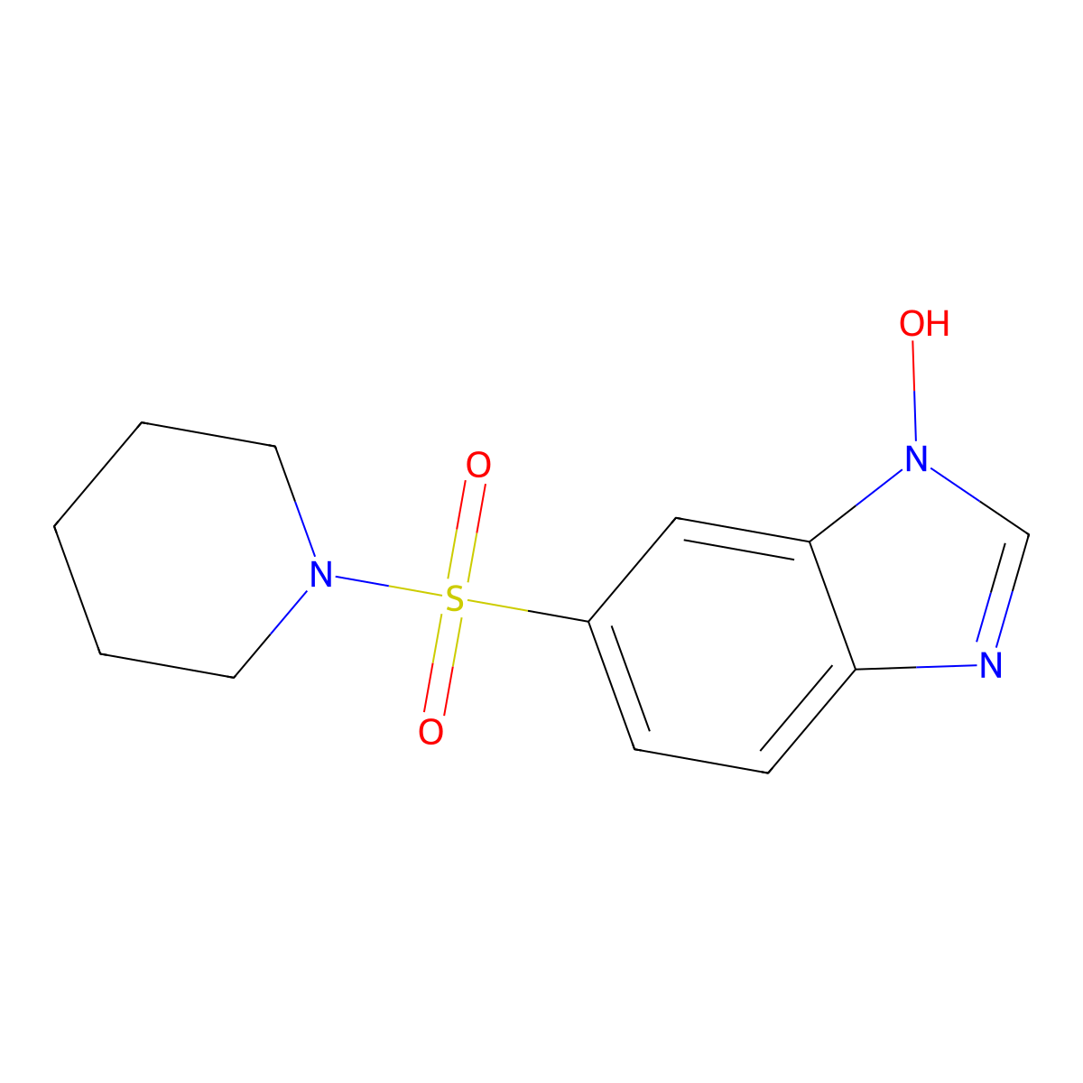 1-Hydroxy-6-(1-piperidinylsulfonyl)-1H-benzimidazole molecular structure, CAS 730992-39-9