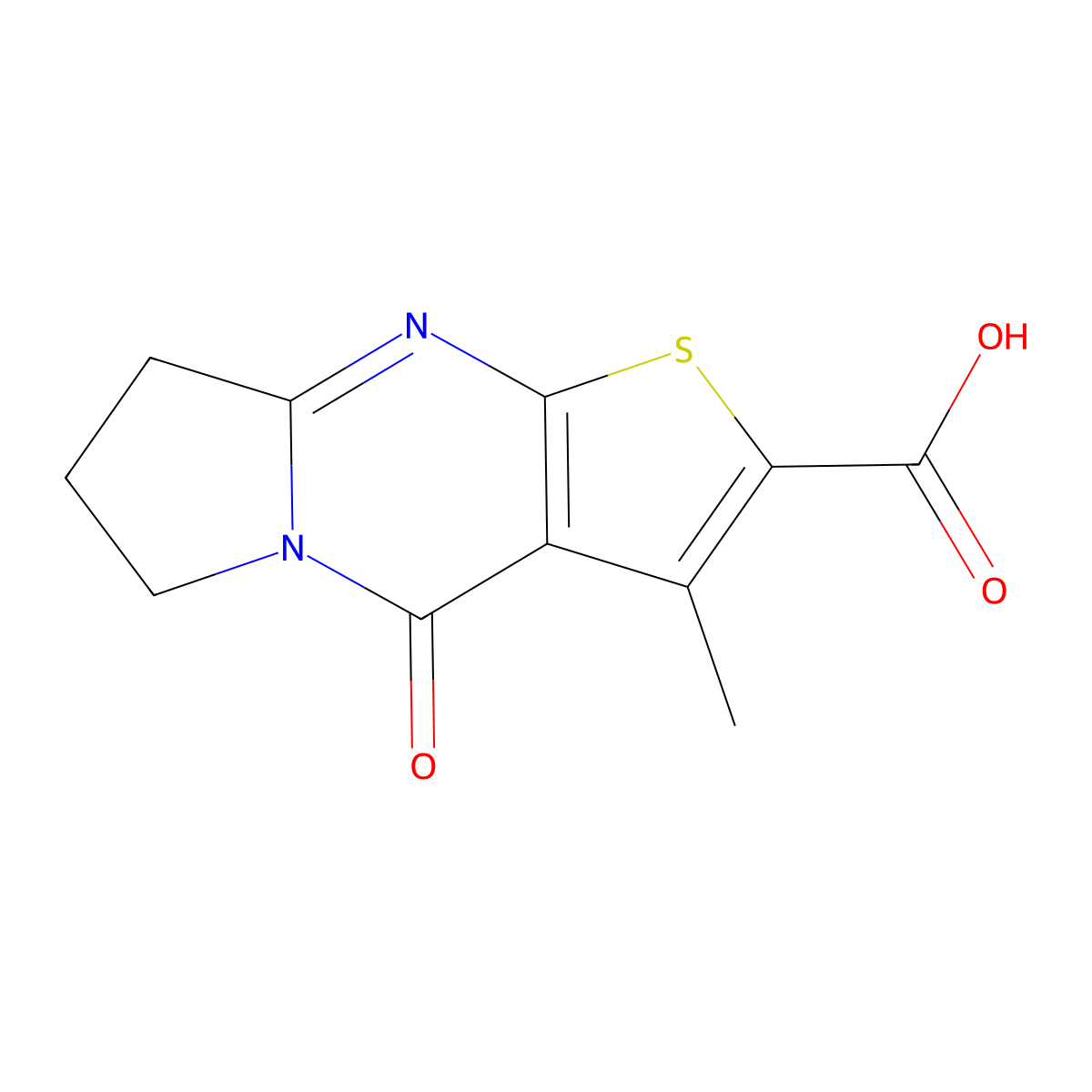 3-Methyl-4-oxo-4,6,7,8-tetrahydropyrrolo[1,2-a]thieno[2,3-d]pyrimidine-2-carboxylic acid molecular structure, CAS 730992-42-4