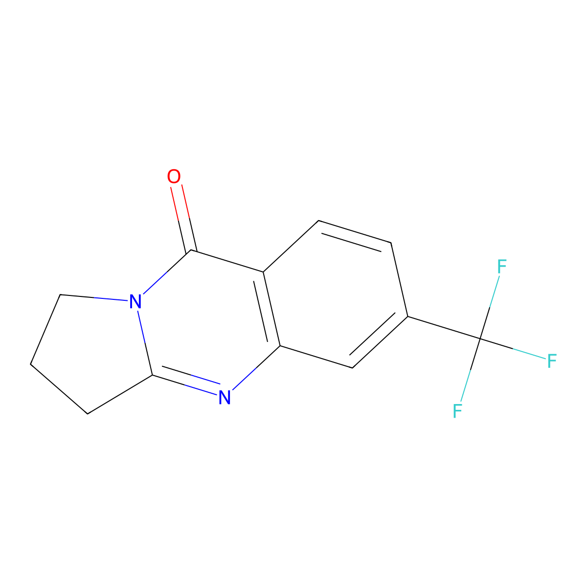 6-(trifluoromethyl)-1H,2H,3H,9H-pyrrolo[2,1-b]quinazolin-9-one molecular structure, CAS 730992-47-9