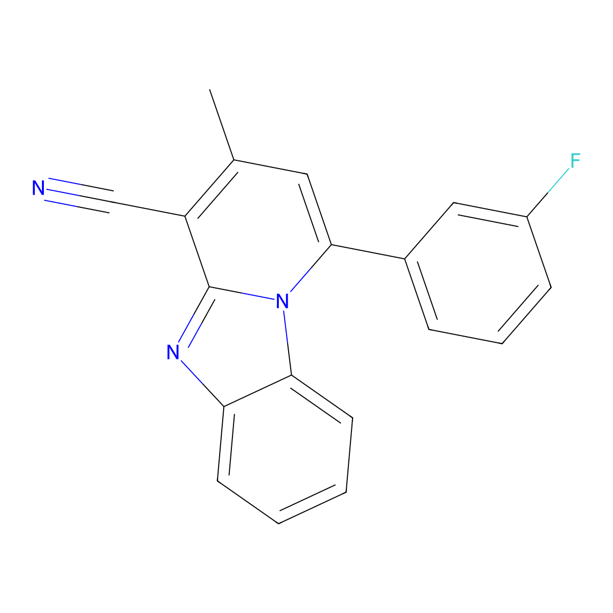 1-(3-Fluorophenyl)-3-methylpyrido[1,2-a]benzimidazole-4-carbonitrile molecular structure, CAS 730992-50-4