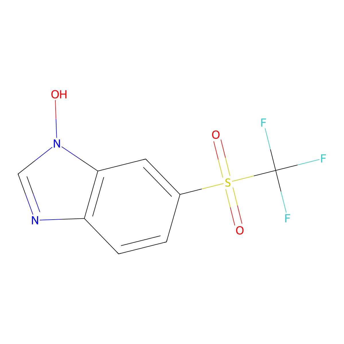 6-trifluoromethanesulfonyl-1H-1,3-benzodiazol-1-ol molecular structure, CAS 730992-59-3