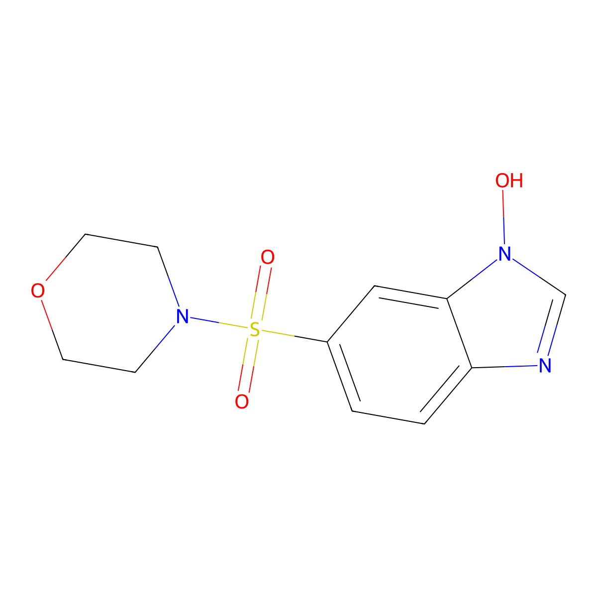 6-(morpholine-4-sulfonyl)-1H-1,3-benzodiazol-1-ol molecular structure, CAS 730992-71-9