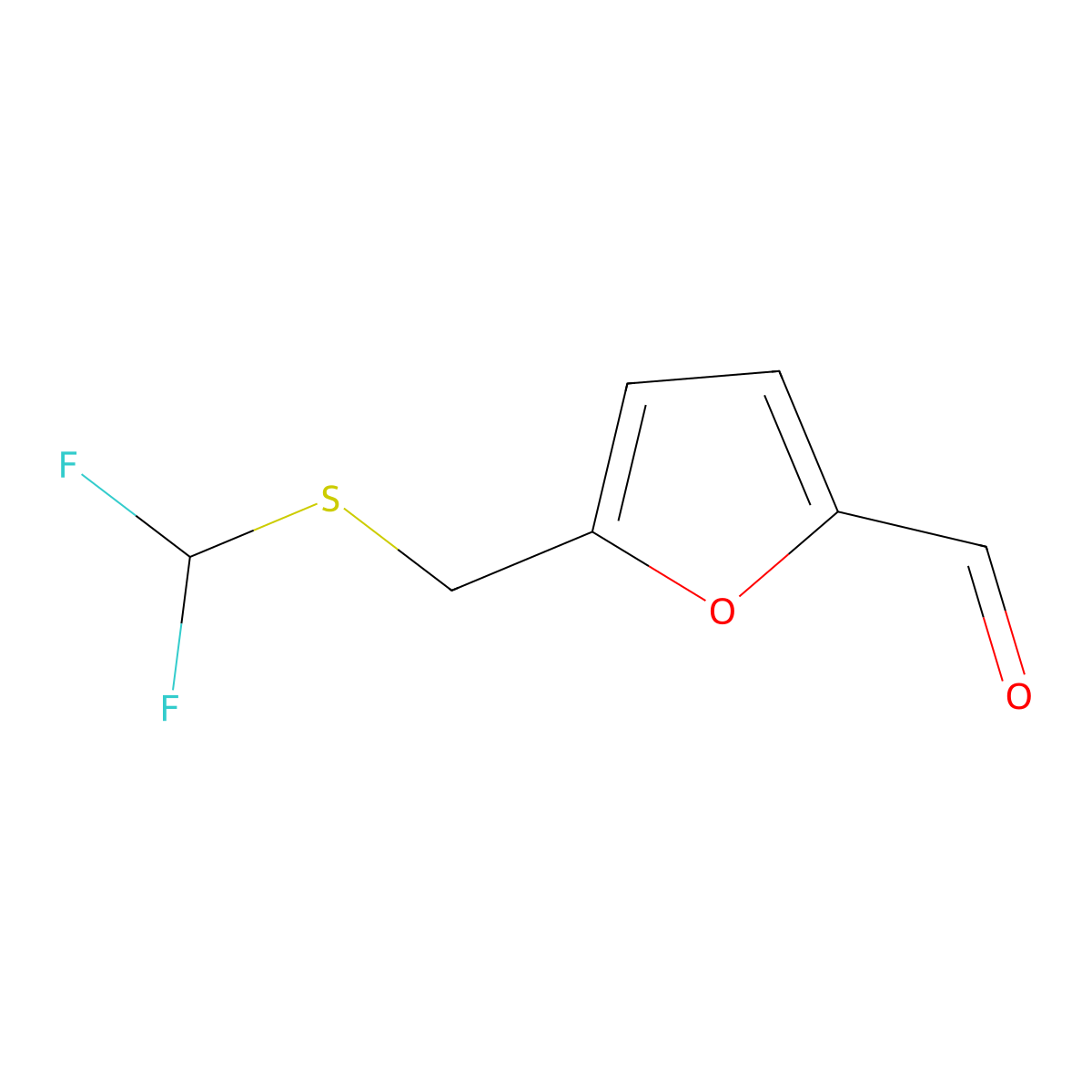 5-{[(Difluoromethyl)sulfanyl]methyl}furan-2-carbaldehyde molecular structure, CAS 730992-73-1