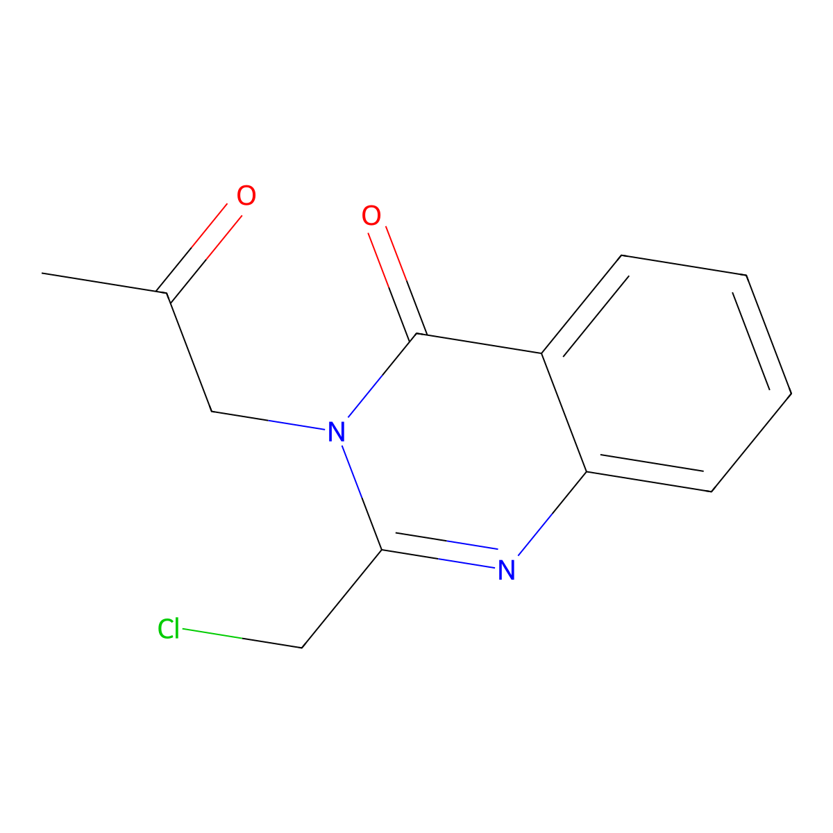 2-(Chloromethyl)-3-(2-oxopropyl)-3,4-dihydroquinazolin-4-one molecular structure, CAS 730992-78-6