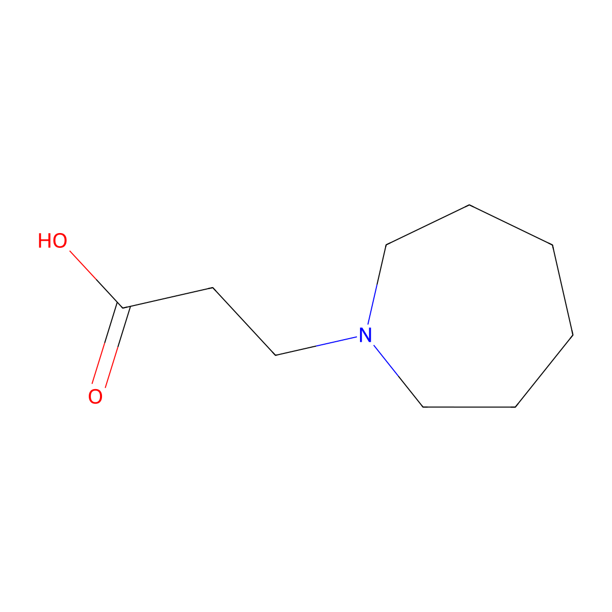 3-Azepan-1-ylpropanoic acid molecular structure, CAS 730996-05-1