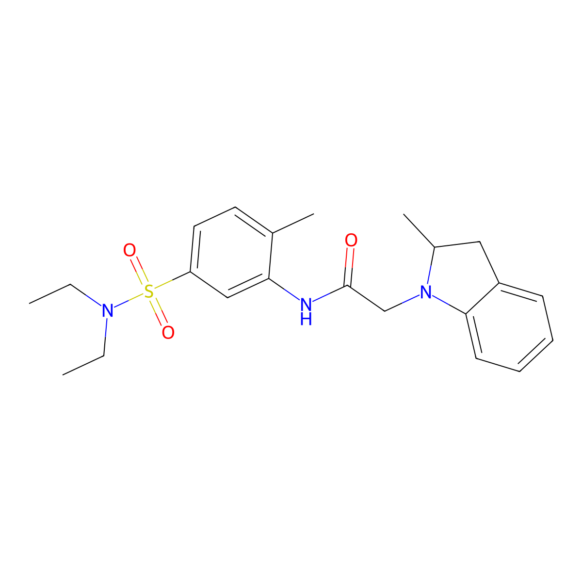 N-[5-(diethylsulfamoyl)-2-methylphenyl]-2-(2-methyl-2,3-dihydro-1H-indol-1-yl)acetamide molecular structure, CAS 730996-29-9