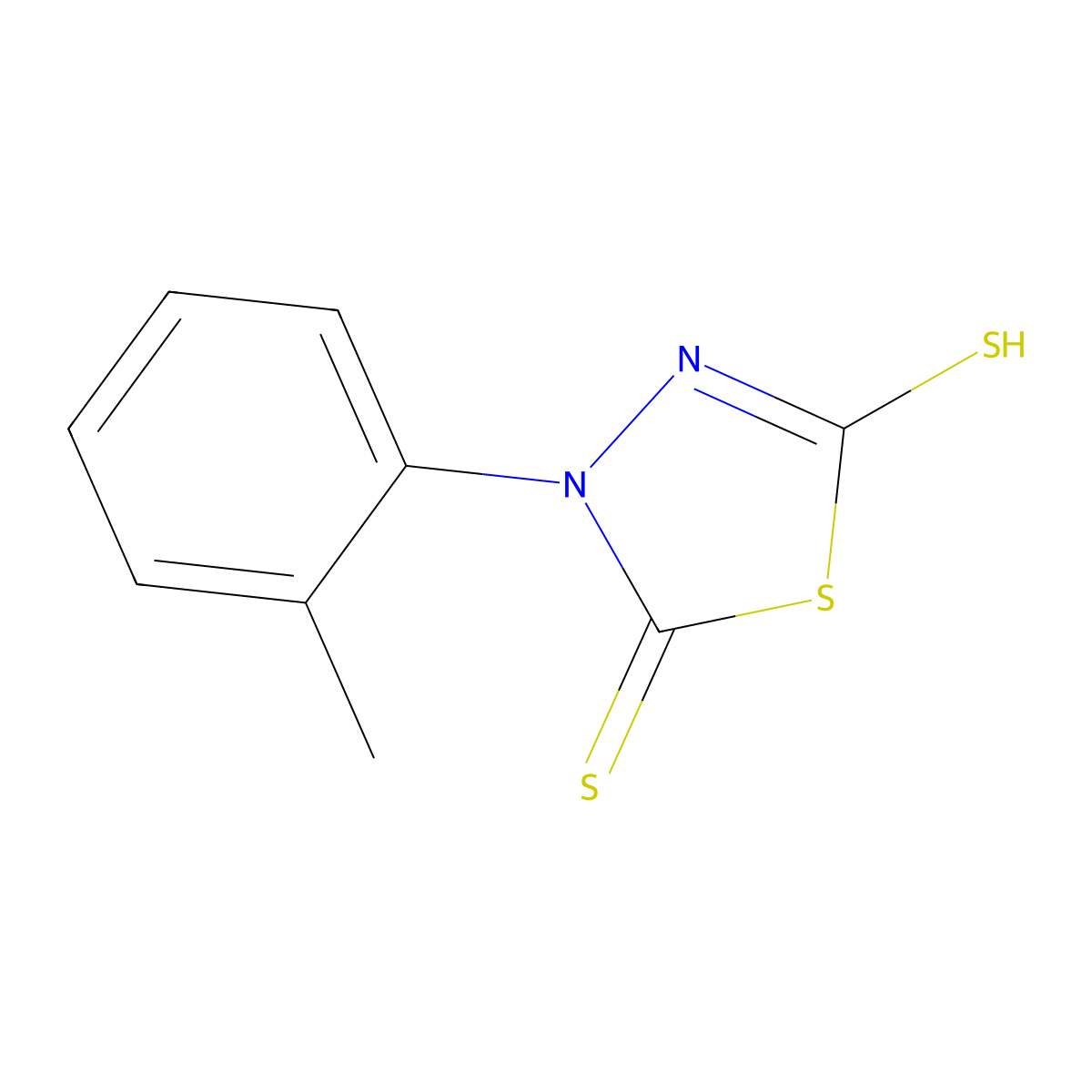 3-(2-Methylphenyl)-5-sulfanyl-2,3-dihydro-1,3,4-thiadiazole-2-thione molecular structure, CAS 730997-80-5