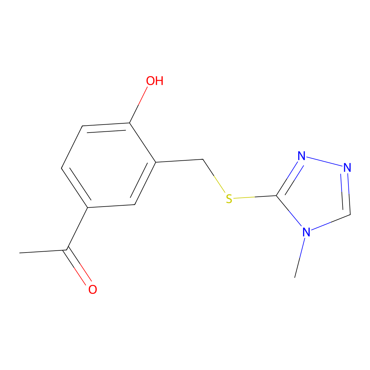 1-[4-Hydroxy-3-[(4-methyl-1,2,4-triazol-3-yl)sulfanylmethyl]phenyl]ethanone molecular structure, CAS 730997-82-7