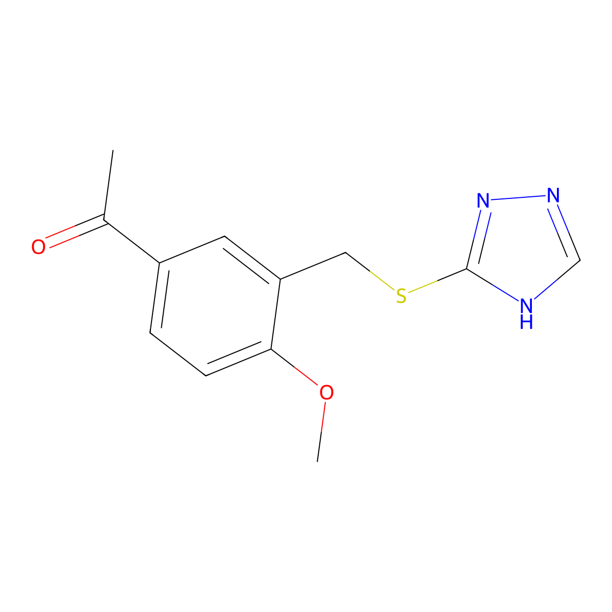 1-{4-methoxy-3-[(4H-1,2,4-triazol-3-ylsulfanyl)methyl]phenyl}ethan-1-one molecular structure, CAS 730997-84-9