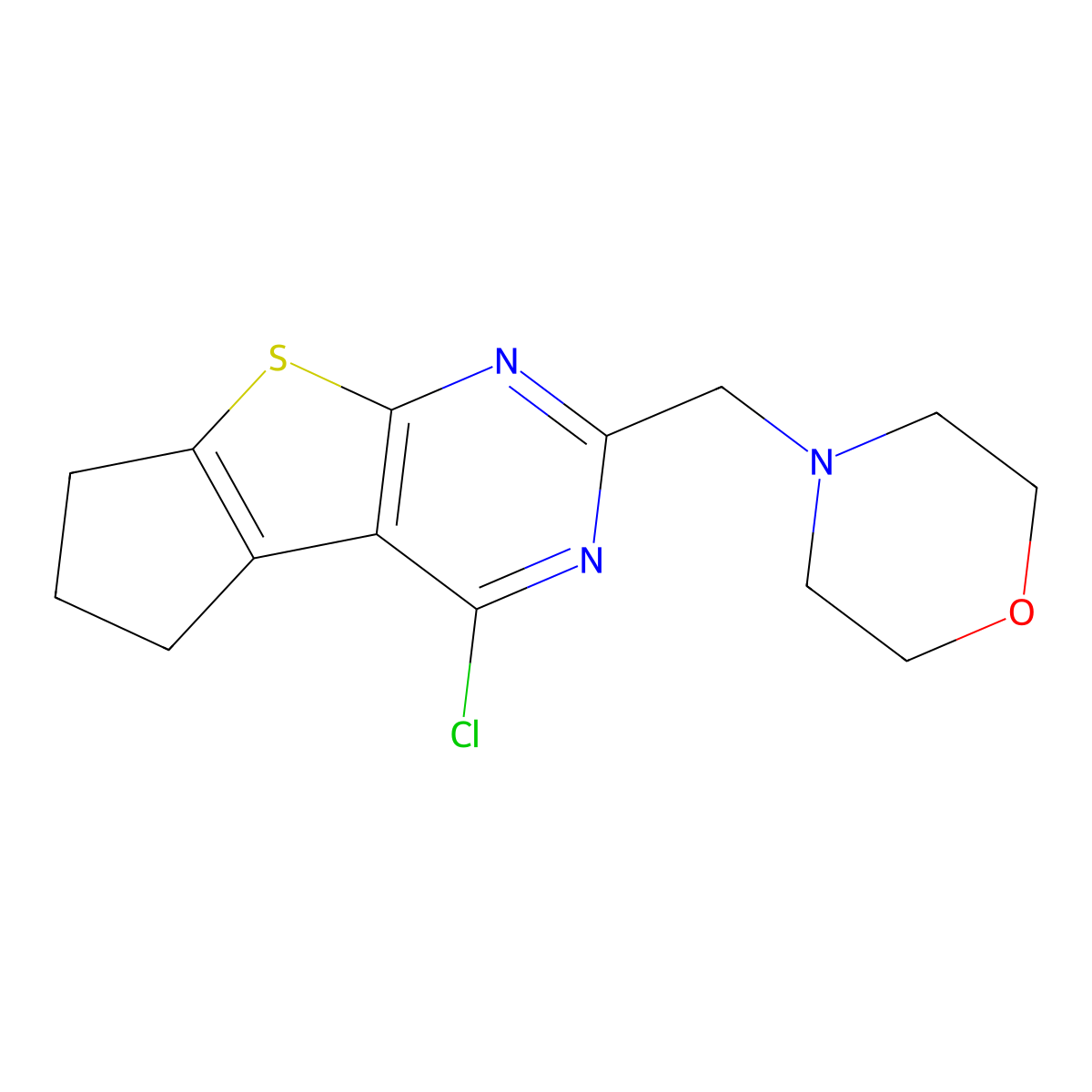 12-Chloro-10-[(morpholin-4-yl)methyl]-7-thia-9,11-diazatricyclo[6.4.0.0,2,6]dodeca-1(12),2(6),8,10-tetraene molecular structure, CAS 730997-86-1