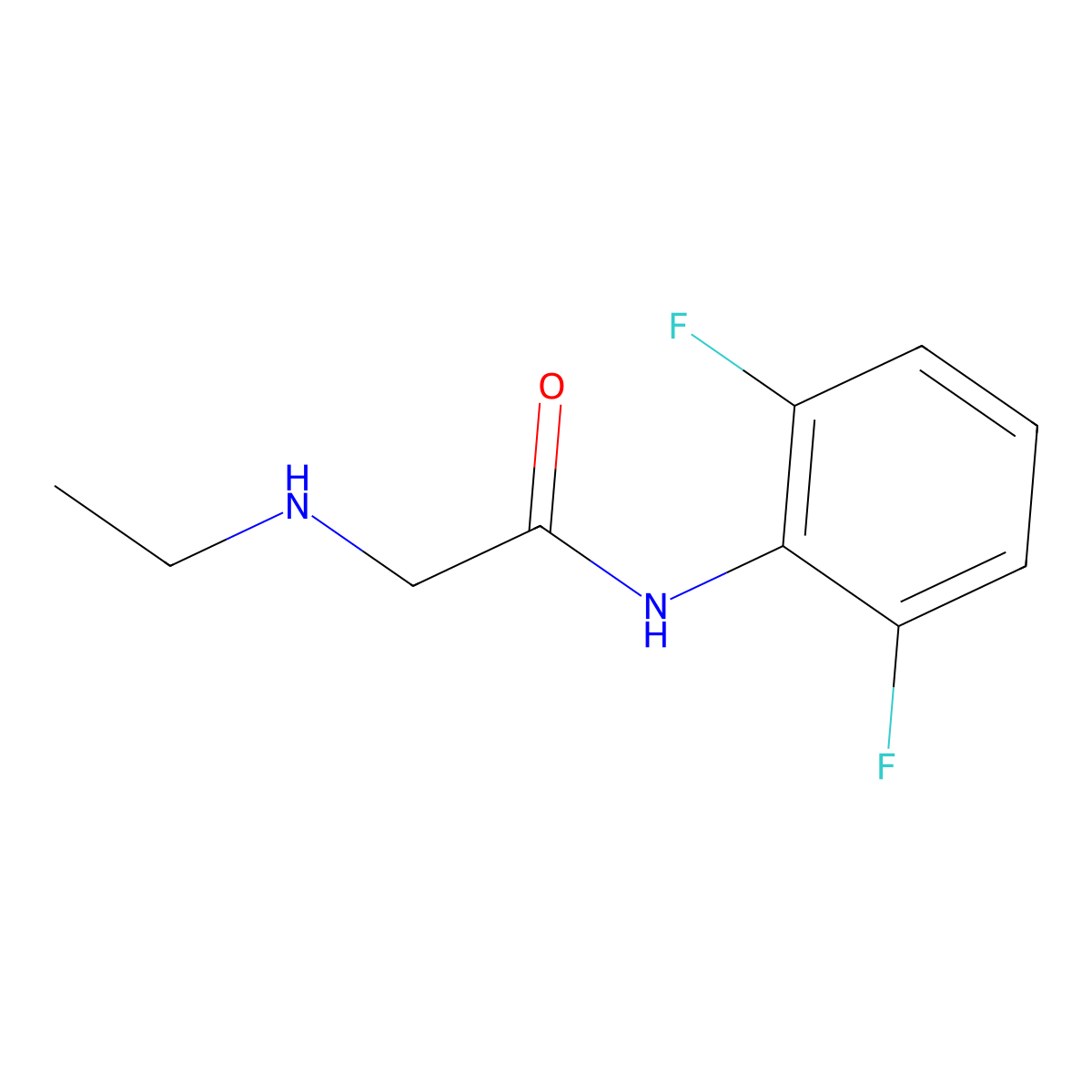 N-(2,6-difluorophenyl)-2-(ethylamino)acetamide molecular structure, CAS 730997-90-7