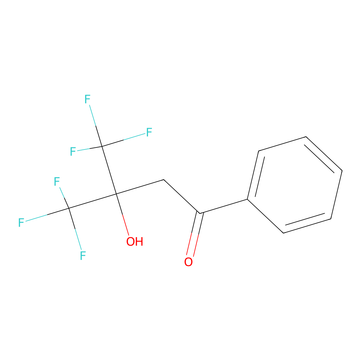 4,4,4-Trifluoro-3-hydroxy-1-phenyl-3-(trifluoromethyl)butan-1-one molecular structure, CAS 731-00-0