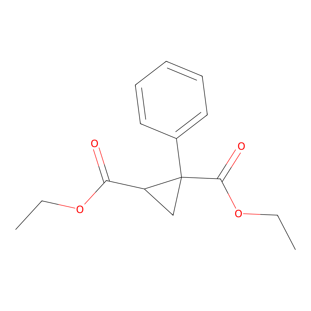 Diethyl 1-phenylcyclopropane-1,2-dicarboxylate molecular structure, CAS 731-06-6