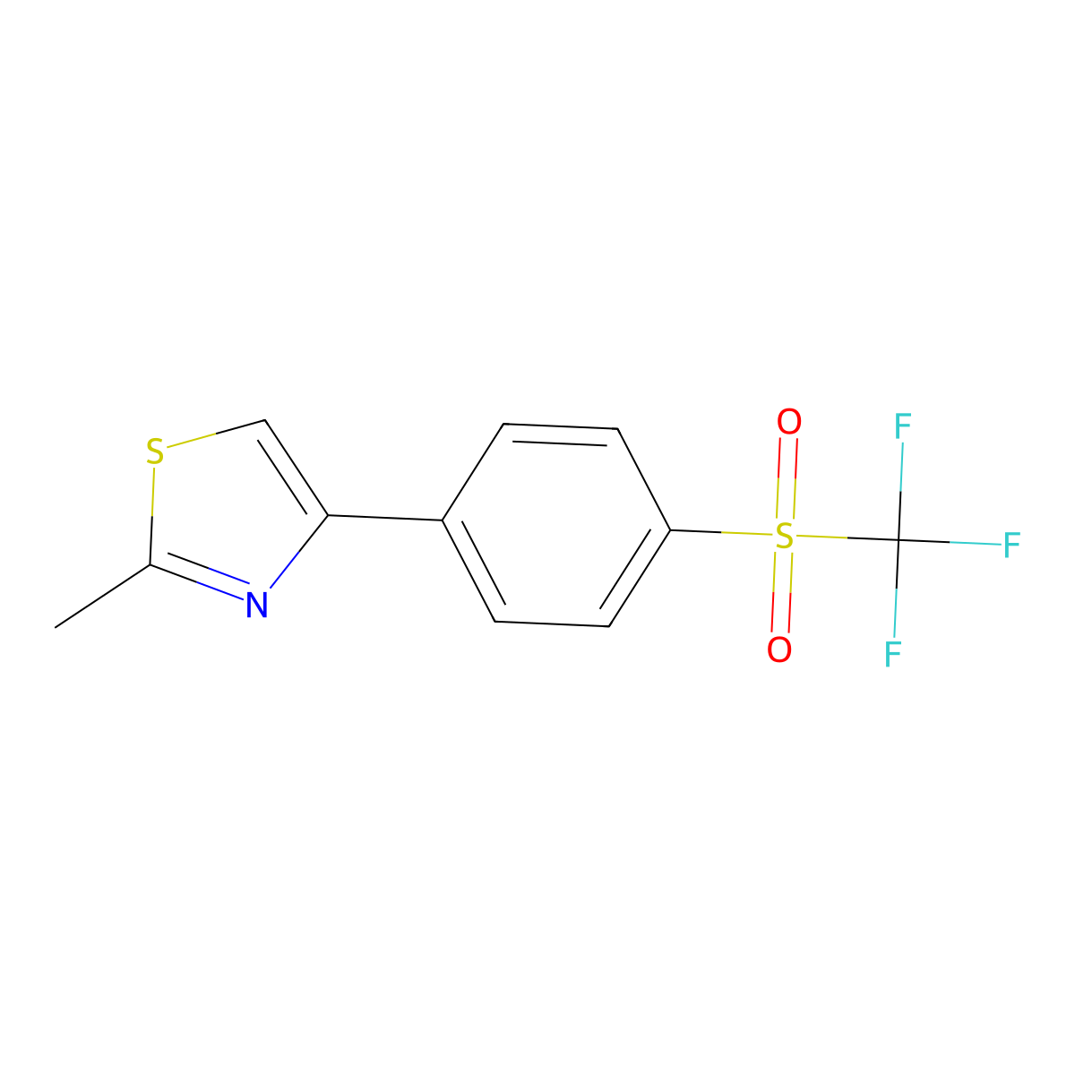 2-Methyl-4-[4-[(trifluoromethyl)sulfonyl]phenyl]thiazole molecular structure, CAS 731-09-9