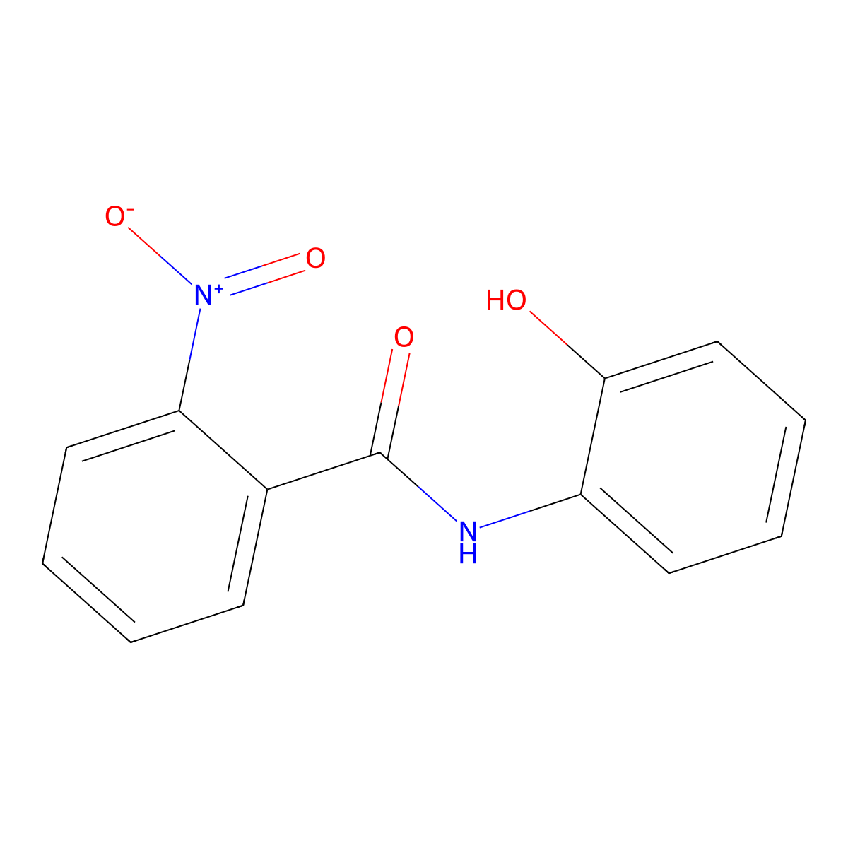 N-(2-Hydroxyphenyl)-2-nitrobenzamide molecular structure, CAS 731-89-5
