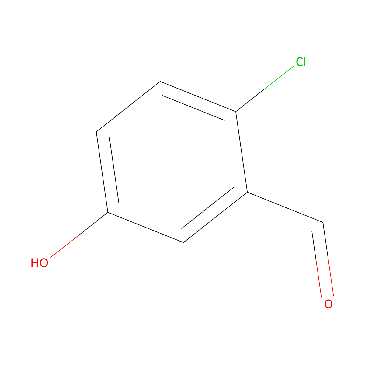 2-Chloro-5-hydroxybenzaldehyde molecular structure, CAS 7310-94-3