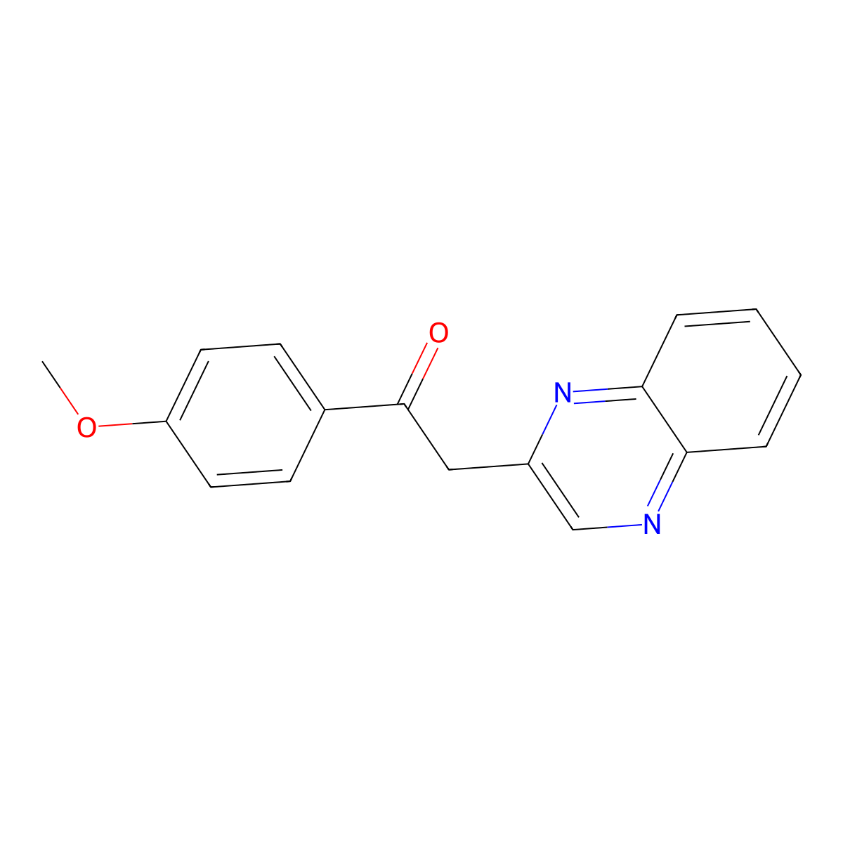 1-(4-Methoxyphenyl)-2-quinoxalin-2-ylethanone molecular structure, CAS 73100-63-7