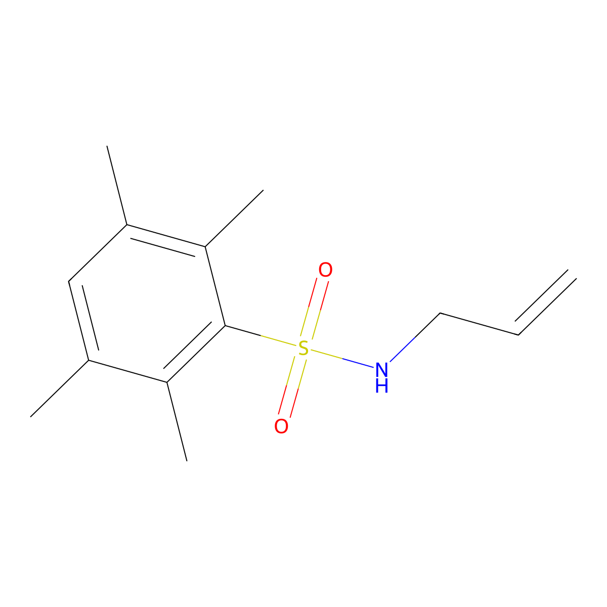 2,3,5,6-tetramethyl-N-(prop-2-en-1-yl)benzene-1-sulfonamide molecular structure, CAS 731002-01-0