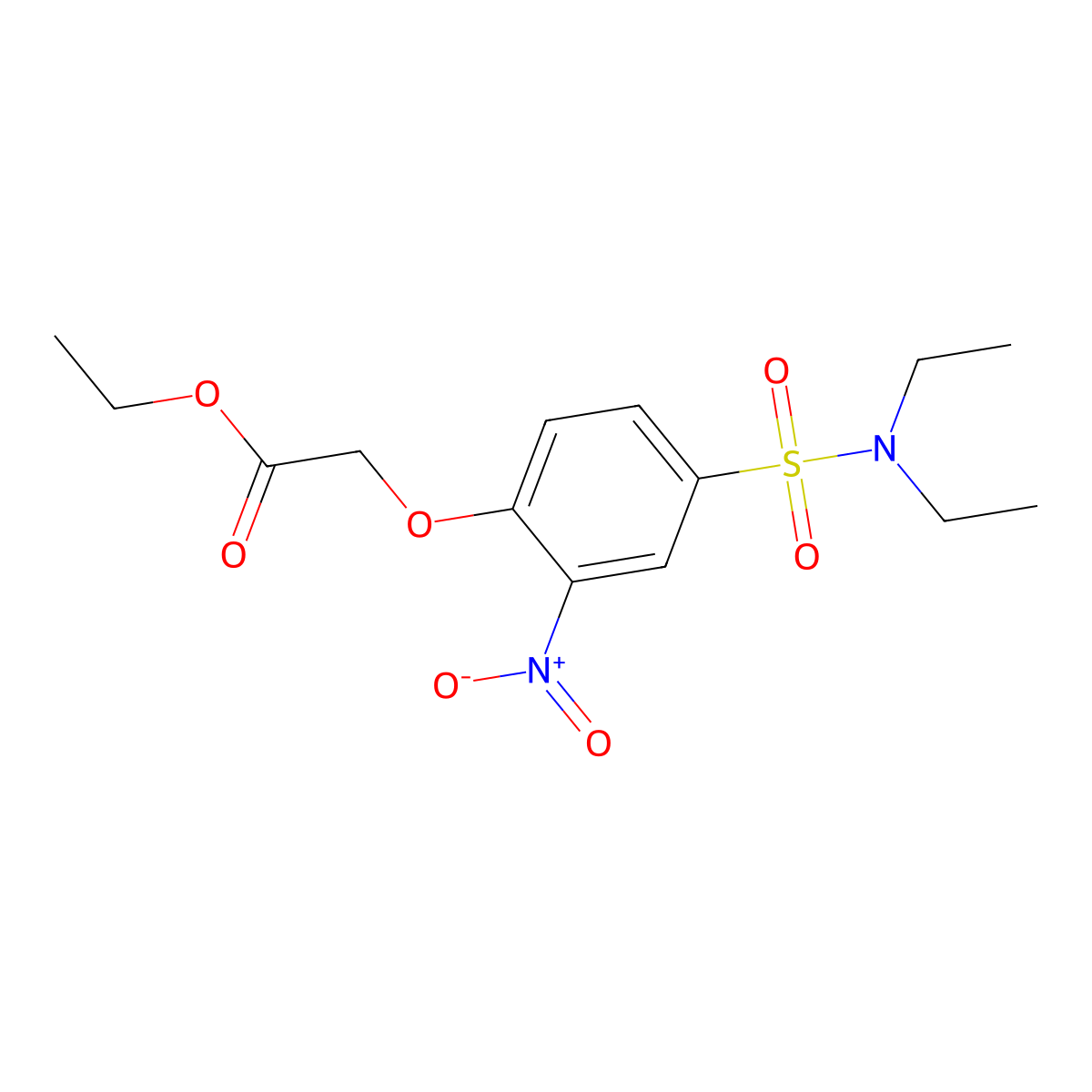 Ethyl 2-[4-(diethylsulfamoyl)-2-nitrophenoxy]acetate molecular structure, CAS 731002-02-1