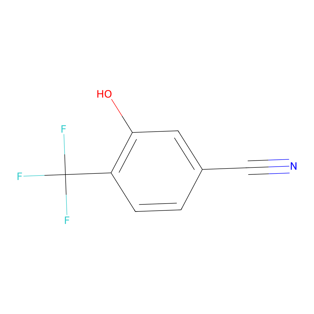3-Hydroxy-4-(trifluoromethyl)benzonitrile molecular structure, CAS 731002-50-9